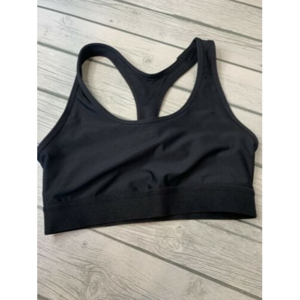Hanes Sport Women’s Sports Bra Size M Racerback Black Active Wear Workout Top